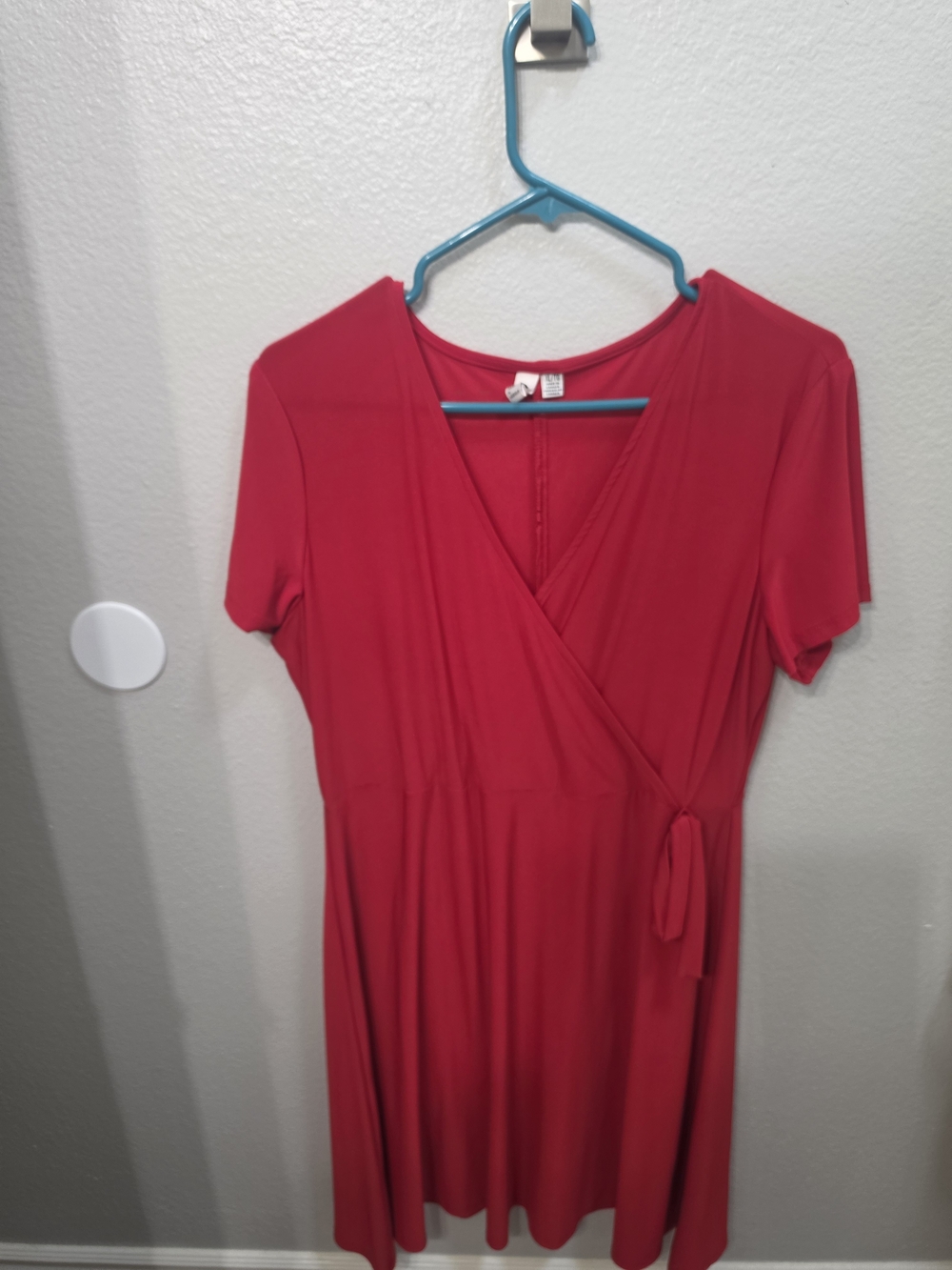 Jules & Leopold Bright Red Short Sleeve Wrap Midi Dress